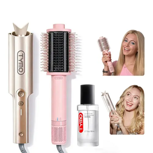 [Live Only] TYMO CURLPRO PLUS Auto Hair Curler - High-Speed Heated Curling Iron Brush for Long Hair, Smooth Frizz Control, 72-Hour Hold, Dual Heaters with Anti-Tangle Anti-Scald Design, Auto Timer for Easy Curls