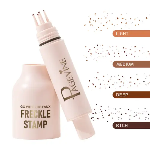 5-Prong Realistic Freckle Stamp - Blendable Faux Freckle Pen for Natural Dot Placement, Quick Application, Nature & Youth Makeup Trends, 02#Medium 03#Dark Shades, Ideal for Photoshoots & Summer Dates, 04#Espresso