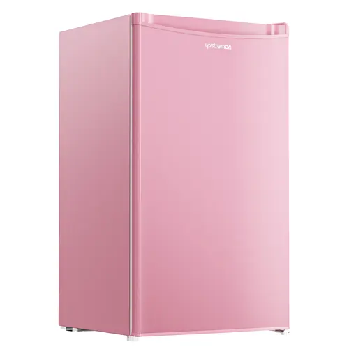 Upstreman 3.2 Cu.Ft Mini Fridge with Freezer - Compact Single-Door Travel Fridge, Plastic Shelves, BR321 High-Efficiency Model, Adjustable Thermostat, Quiet, Energy-Saving for Bedrooms, with Reliable Customer Service