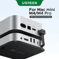 UGREEN Compact Dock & Stand for Mac mini M4/M4 Pro with NVMe SSD Enclosure, Computer Memory Card Readers, 3x USB-A 10Gbps Ports, USB-Type-C Data Port for Fast Transfer, SD Card Support, TikTok Shop Fall Deals for You