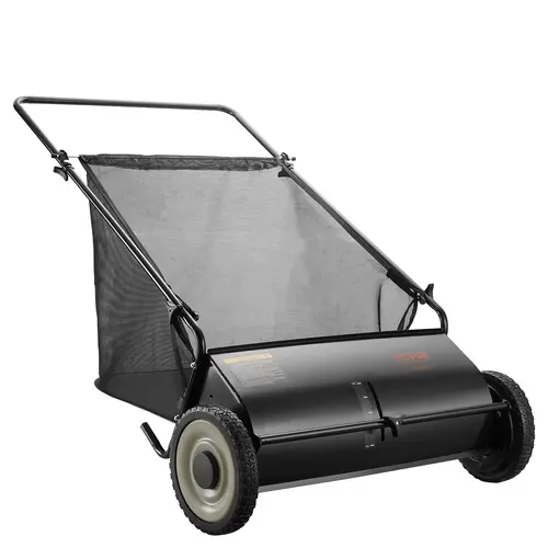 VEVOR Push Lawn Sweeper with Handle, 21-42 Inch Leaf & Grass Collector, 26" Wide Sweeping, 4 Spinning Brushes, Strong Rubber Wheels, Heavy Duty Thick Steel, 7 cu ft Large Capacity Mesh Bag, Ergonomic Handle Eases Long Pushes, Less Dump Trips#SohoChic