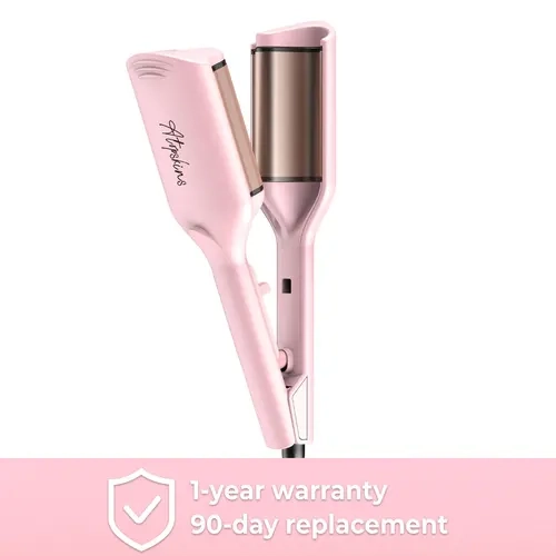 ATOPSKINS Ionic Deep Waver Heated Rotary Curl Wand - Pink Hair Styling Tool, Hot Press Curlers & Straighteners, Creates Bouncy Curls for Daily Effortless Hairstyles, Personal Care Appliance