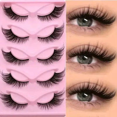 10 Pairs Of False Eyelashes Set Dense D Curl Self Adhesive Reusable Exquisite Makeup Creates Charming Eyes Lightweight Comfortable Easy To Wear Cosmetic fake mink