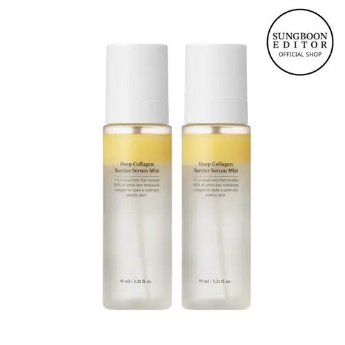[SUNGBOON EDITOR Official] Deep Collagen Serum Mist Twin Pack | 2x Hydrating Mist for Sensitive Skin with Double-Layer Dewy Moisture Facial Spray Face Mist Spray Radiant