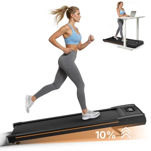 Merach Smart Treadmill 10% Auto Incline & Bluetooth APP Tracking Compact Walking Pad for Home Workout 350lbs Capacity 3HP Supper Quiet Brushless BackToSchool