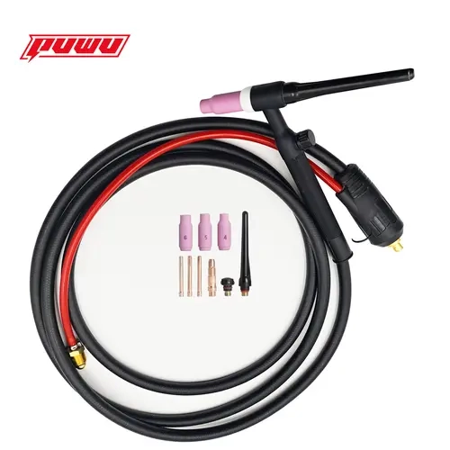 Puwu TIG Welding Torch Kit - Tig+Mig Ready, Manual Welding Compatible, 3-Meter Gun, 4-Meter Gas Tube, Welding Accessories (Ceramic Nozzle, Tungsten Bracket) - 35-50 Quick Connect for MIG-250PRO, PW-ARC-195PRO