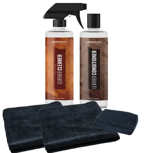 Legendary Car Interior Care Set - Conditioner + Cleaner, Car Detailing Products, All-Leather Use, Cleans/Protects Natural/Synthetic Leather Surfaces, UV Protection, Hydrates Upholstery
