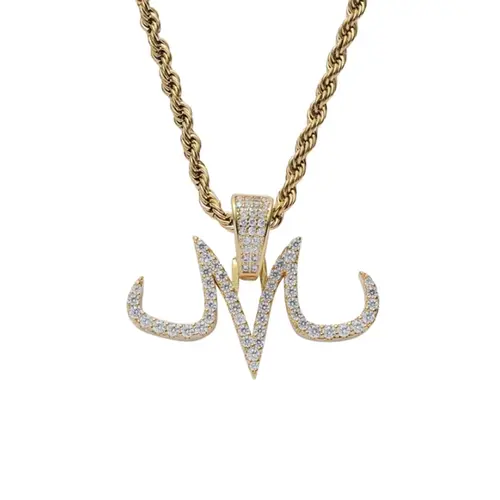 Dragon Ball Majin Buu M Personalized Hip-Hop Pendant with Zircon Hip-Hop DBZ Necklace