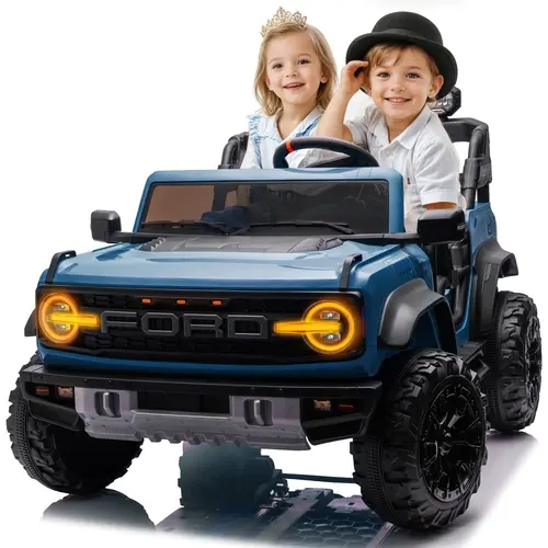 Segmart Licensed Ford Bronco Raptor 24V 2-Seater Ride On Truck for Big Kids, Remote Control, 3 Speeds, 4-Wheel Suspension, LED Lights & Bluetooth Music, Electric Car Toy, Best Christmas Gift for Kids，Black Friday