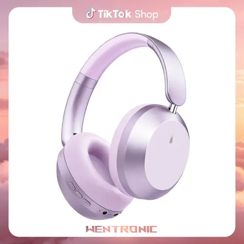 WENTRONIC Y05 Over-Ear Wireless Bluetooth Headphones with Microphone, 48H Battery Playtime, High-Quality Stereo Audio, Foldable Soft Earpads, 3.5mm Wired Option, Type-C Fast Charging, Volume Control, Lightweight Travel-Friendly for Mobile/PC