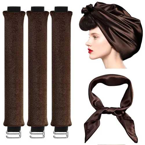 4 in 1 Pack Heatless Curls No Heat Curling Rod, Velvet Hair Curlers to Sleep in  Silk Scarf Curl Styling Kit for Long Medium Hair Use In Combination With The Shaping Spray,summerwins
