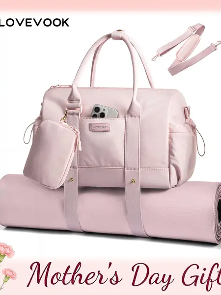 LOVEVOOK Small Gym Bag for Women with Yoga mat Holder, Mini Duffle Bag for Travel with Wet Pocket, Overnight Personal Item Bags, Lightweight Carry on Weekender Duffel for Workout, Dance, Ballet DealsForYouDays