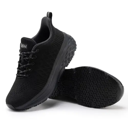 Women's Non-Slip Waterproof Work Sneakers - Athletic Casual Footwear, Foam-Cushioned Slip-On Closed-Top Running Shoes for Catering Chefs
