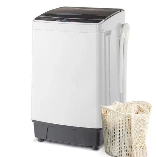 Winado Top-Load Portable Compact Washing Machine - 17.6lb Household Appliances, Full-Automatic with Drain Pump, 10 Programs, 8 Water Levels, LED Display, 110V 60Hz Ready, 8L Capacity, Fits Small Spaces