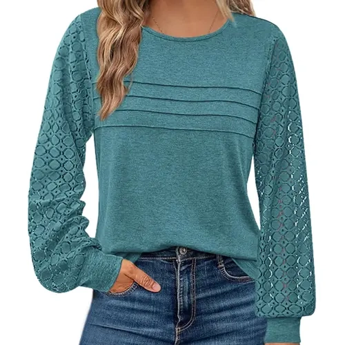BTFBM Women's Long Sleeve Shirts Dressy Lace Fall Tops 2026 Trendy Business Casual T-Shirts Cute Work Outfits Blouses