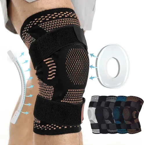 Ollas Sports Knee Pads with Copper Ion Technology & Copper Fiber for Enhanced Protection Four-Way Elastic Nylon for Basketball Volleyball