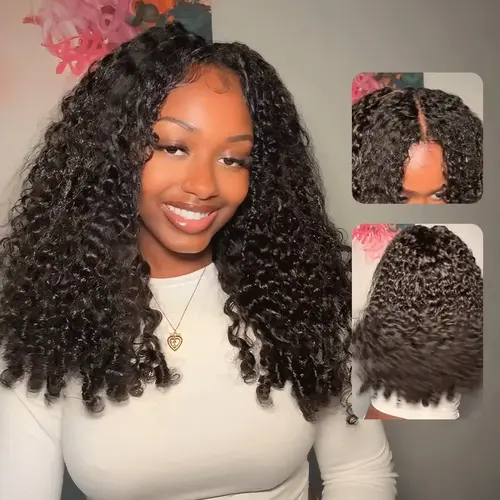 ISEE HAIR V Part Sew In Wig Burmese Curly Human Hair Glueless Wig with InvisiFit Strap Beginner Friendly Natural Density Convenient Wigs,#TikTokShopFallDealsForYou