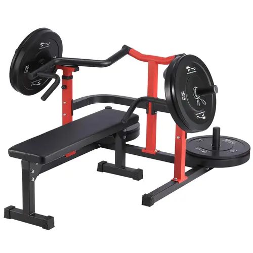 GARVEE Plate-Loaded Chest Press Machine - Heavy-Duty Steel Home Fitness Equipment, Adjustable Converging Arms, Flat Bench, Max 1050lbs Capacity, Flexible Setup for Adjustable Chest Workout, Triceps & Muscle Training Exercise Equipment