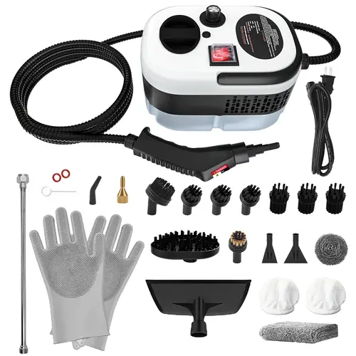 2500W Handheld Steam Cleaner - High-Temperature, High-Pressure Compact Tool with Crevice Handle, Non-Bleach Eco-Friendly Powerful Steam Cleaning Set (20 Accessories) for Car Detailing, Kitchen Grease (Home Appliances, Vacuums & Floor Care)