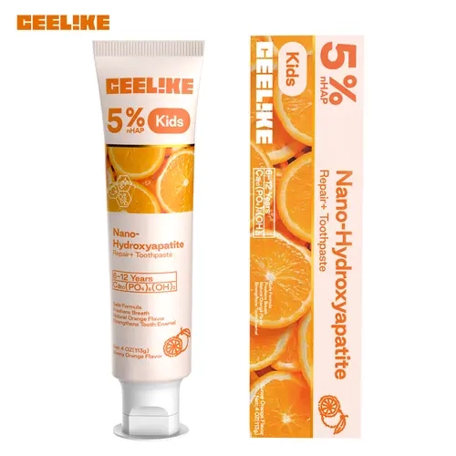 CEELIKE 5nHAP Kids Toothpaste, Orange Fruity Flavor - Gentle Formula, Fluoride-Free, Chemical-Free, Toothpaste Without Fluoride, Gentle Comforts Young Teeth, Safe for Children's Teeth Protection