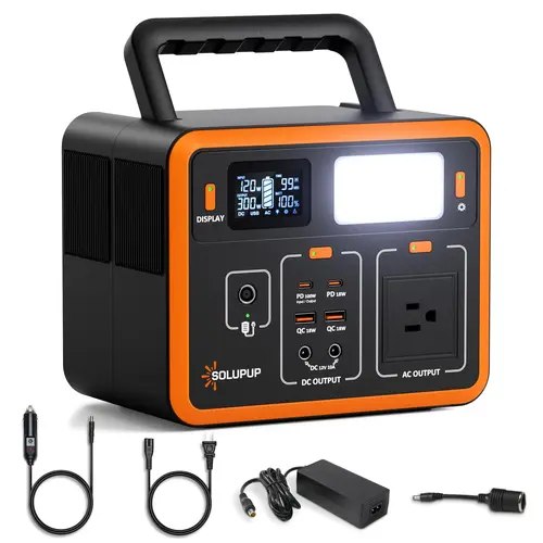 SOLUPUP Portable Power Station - 90000mAh 288Wh LiFePO4 Bank, 300W (Peak 600W) High Power Output Lightweight Solar Generator, 110V AC Outlet for Adventure, Outdoor Emergency Backup, Emergency Battery Supply,back to school,back to school haul,sohochic