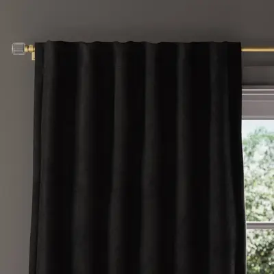 50"x63" Blackout Chenille Curtain Panel Black - Threshold