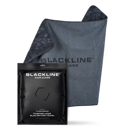 BLACKLINE Slim Profile Polyester Fiber Car Washing Towel - 800 GSM Premium Detailing Towel, Sleek Modern Look, Twist-Loop Grip, Durable Absorbent Cloth, Quick-Drying Automotive Accessory