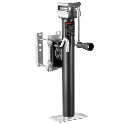 VEVOR Alloy Steel Manual Crank Trailer Jack Stand, 2500 lbs Dynamic Load Capacity, Heavy Duty Rust-Resist Coat, Swivel Bolt-On Easy Install, Ergonomic Handle, 15-in Vertical Travel, Automotive Repair Tools for Horse & Camping Trailers