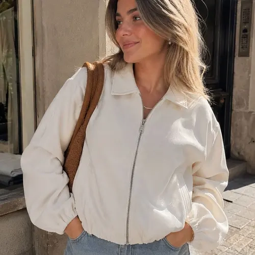 Women's Bomber Jacket Long Sleeved Top Sports Shirt With Zipper Oversized Sleeve Streetwear Women's Jacket Autumn Winter New Fashionable Elegant Women's Coat Pilot Jacket Women Casual Fall Jacket
