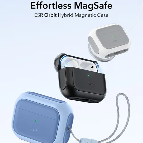ESR for AirPods Pro 3 Case, for AirPods 5/4 Case, Magnetic Locking Lid, Compatible with MagSafe, Full Drop Protection Cover with Lanyard