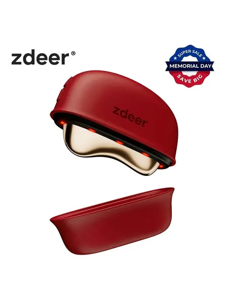 zdeer 5-in-1 Red Light Facial Device GS5 - Lymphatic Drainage Gua Sha Facial Care Tool, Heated Facial Sculpting Tool for Jawline Lifting, Anti-Aging & Puffiness Relief - Professional Spa At-Home Skincare Device#DealsForYouDays