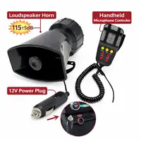 AXIZITECH 12V Car Exterior Sound Speaker Kit with Mic - 7-Tone ABS Plastic Horn, Universal Auto Parts Accessories (Non-Governmental/Military Items, Fits Car & Vehicle Accessory Needs), Car Accessories