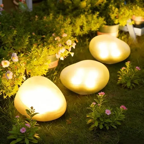 JOYTUTUS Solar-Powered Goose-Shaped Stone Lamp, Waterproof Wireless LED Landscape Lawn Light - Outdoor Lighting, Solar Outdoor Lights for Garden Pathway with Pathway Glow Guide, Soft LED Ambiance, Soft Warm Glow