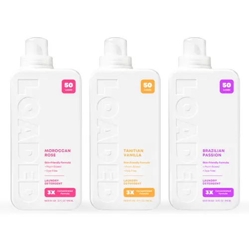 Loaded Laundry Detergent NEW SCENTS - 150+ Loads (3-Pack) - Plant-Based, 3x Concentrated, Phosphate, Paraben & Dye Free, Made in USA