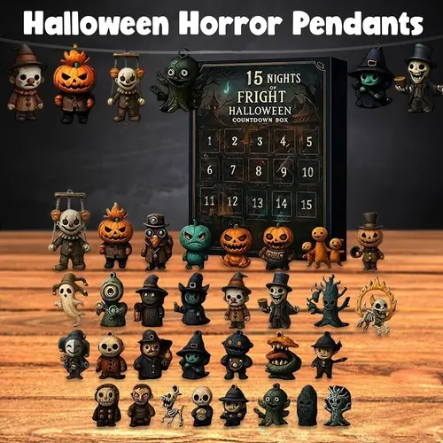 2026 Unisex Adult Halloween Countdown Box - 3-5cm Horror Figurines, 31 Nights Advent Calendar, Daily Surprise Party Gift, Hauntingly Unique Collectibles, Halloween Decorations to Transform Any Space Into a Haunted Haven