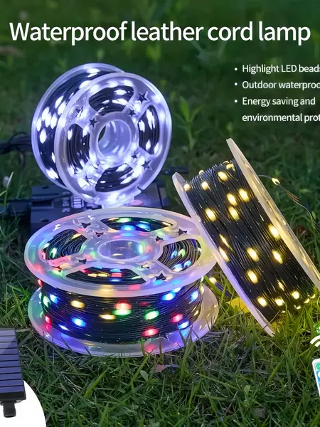 Solar-Powered Christmas Decorative Lights, 110 Feet, 300 LED Lights, Multicolor Fairy Light Strings with Timer, 8 Lighting Modes, Ideal for Gardens, Courtyards, Weddings, Parties, Camping, and Holiday Decorations Magical Set
