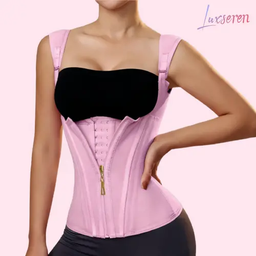 LUXSEREN Inner Elastic Band Women's Shapewear Compression Corset Top - Adjustable Strap, Hook and Eye Closure, Zipper, High-Waist Waist Trainer for Body Contouring, Belly Hiding, Slight Stretch, Fit Multi-Season Shapewear,sohochic