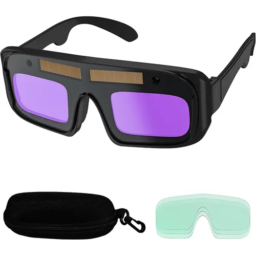 Welding Glasses Auto Darkening Safety Goggles Solar True Color Welder Glasses Eyes Protective PC Lens Welder Mask Welding Helmet for TIG MIG ARC Weld Plasma Cut Grinding