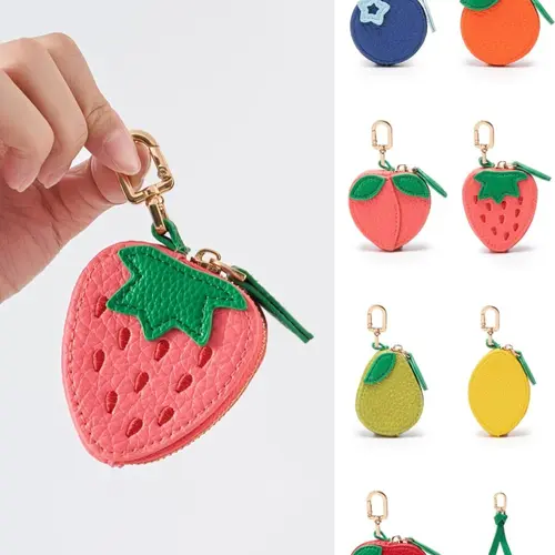 Fruit shaped pendant coin purse, fruit shaped keypendant, fruit pattern, cute keychain mini pocket wallet,perfect gift for women，Christmas Gift, Valentine's Day Gift, Ideal Gift，Thanksgiving gifts, Purse Keychains