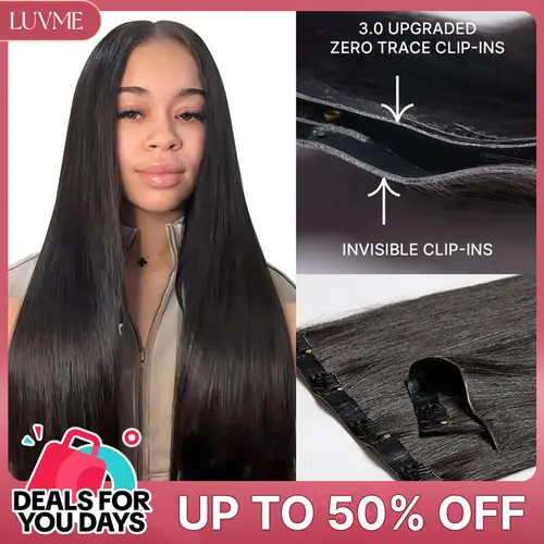 LUVME Zero Trace Clip-Ins 100% Virgin Human Hair Ultra Soft Invisible Edge 3.0 Silky Straight Natural Ends #DealsForYouDays