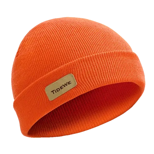 Tidewe Blaze Orange Logo Hunting Beanie