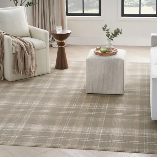 Nourison Grafix Contemporary Checkerered Area Rug - Cozy Option for Bedroom, Aesthetic Room Decor with Versatile Shades