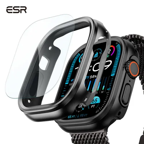 ESR for Apple Watch Ultra 4 2026/ Ultra 3 /Ultra 2 /Ultra Case with Screen Protector, Slim Protective Cover with 2 Pack Armorite Glass Protector Set, Full Body Bumper for Outdoor Protection