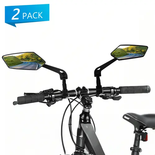 1 Pair of Bike Mirrors, E-Bike Handlebar Mirrors 360° Rotating Cycling Rear View Mirror Suitable for Mountain Bikes, City Road Bikes, E-Bikes, Motorbikes,father'sdaygifts,campingessentials,campinggear