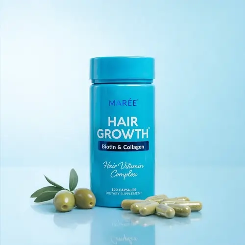 MARÉE Hair Growth Vitamins – Hair Supplement – Biotin & Collagen Complex – 120 Capsules Beauty Supplements Hair Growth Essentials