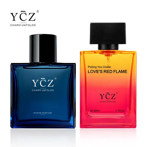 YCZ Men's 2-Piece Eau de Parfum Collection - Marine & Flame Fragrance Duo, Unique Scent, Long Lasting Scents, Cologne, Ideal for Dates & Evening Wear, Perfect Mens Gifts & Gifts for Boyfriend