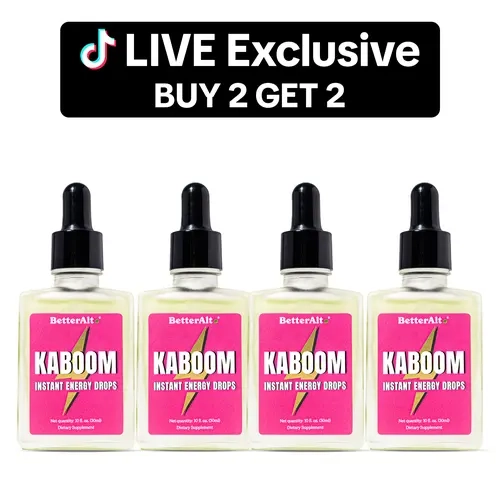 BetterAlt B2G2 KABOOM | Instant Energy Drops | MCT Oil & Mint Oil Blend | 100% Natural | No Caffeine | Safe & Effective | 60 Servings each