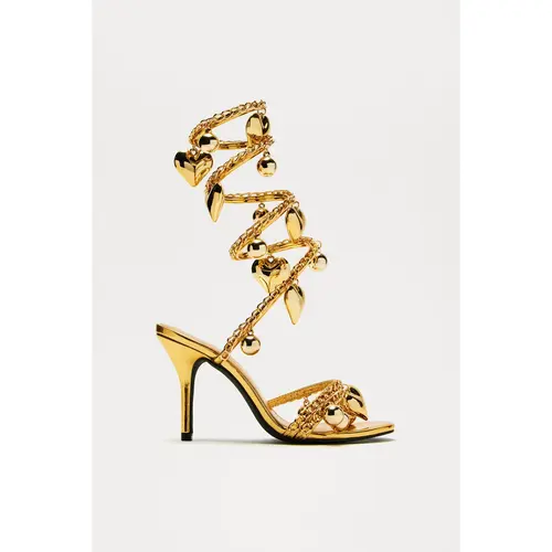 Lost Love Wrap Up Heels - Gold