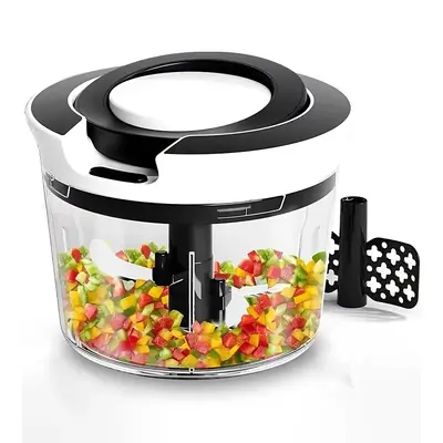 Handheld Multifunctional Kitchen Appliance - Manual Pull-String Food Processor with Durable Blade, Garlic Crusher, Meat Slicer, Vegetable-Fruit Chopper Dicer, Carrot Cutter, Large-Capacity Kitchen Utensil, Multifunctional Kitchen Appliances fathersdaygift
