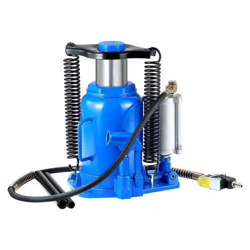 【toolupgrade】VEVOR Industrial Air Hydraulic Bottle Jack for Mechanics, 32-Ton Cap, 10-16.3 in Lift Range, Pneumatic/Manual Heavy Duty Welded Jack with Pump, 32t SUV/RV Ready for Car Tire Changes, Blue